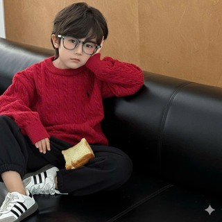 Áo len đỏ cho bé trai bé gái AMBB Áo len bé trai Quảng Châu Áo len bé gái Áo len màu đỏ cho bé