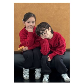 Áo len đỏ cho bé trai bé gái AMBB Áo len bé trai Quảng Châu Áo len bé gái Áo len màu đỏ cho bé