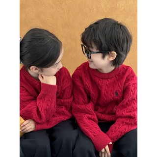 Áo len đỏ cho bé trai bé gái AMBB Áo len bé trai Quảng Châu Áo len bé gái Áo len màu đỏ cho bé