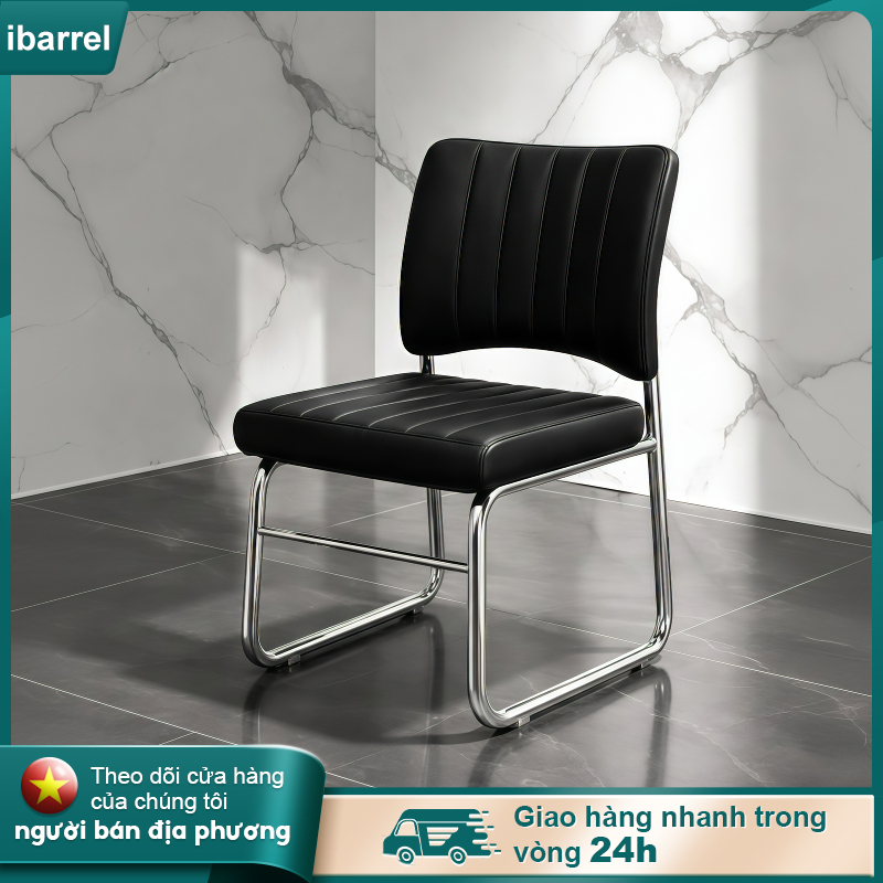IB Ghế Văn Phòng Chân Quỳ Bọc Da PU Chống Nước Êm Ái Tựa Lưng Êm Khung Thép Gia Cố Chắc Chắn