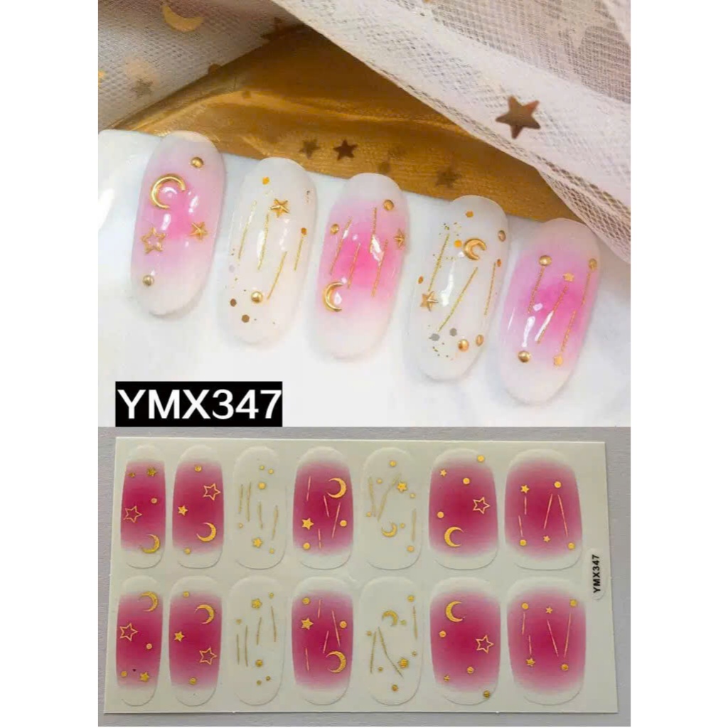 Bộ hình dán móng tay nail sticker DA310-YMX347 chống thấm nước không cứng không hơ đèn UV