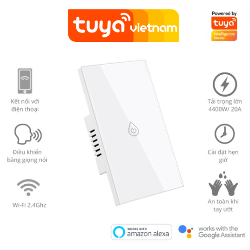 Công tắc thông minh bình nóng lạnh 20A- 40A TUYA WIFI, công suất cao, hẹn giờ, điều khiển từ xa
