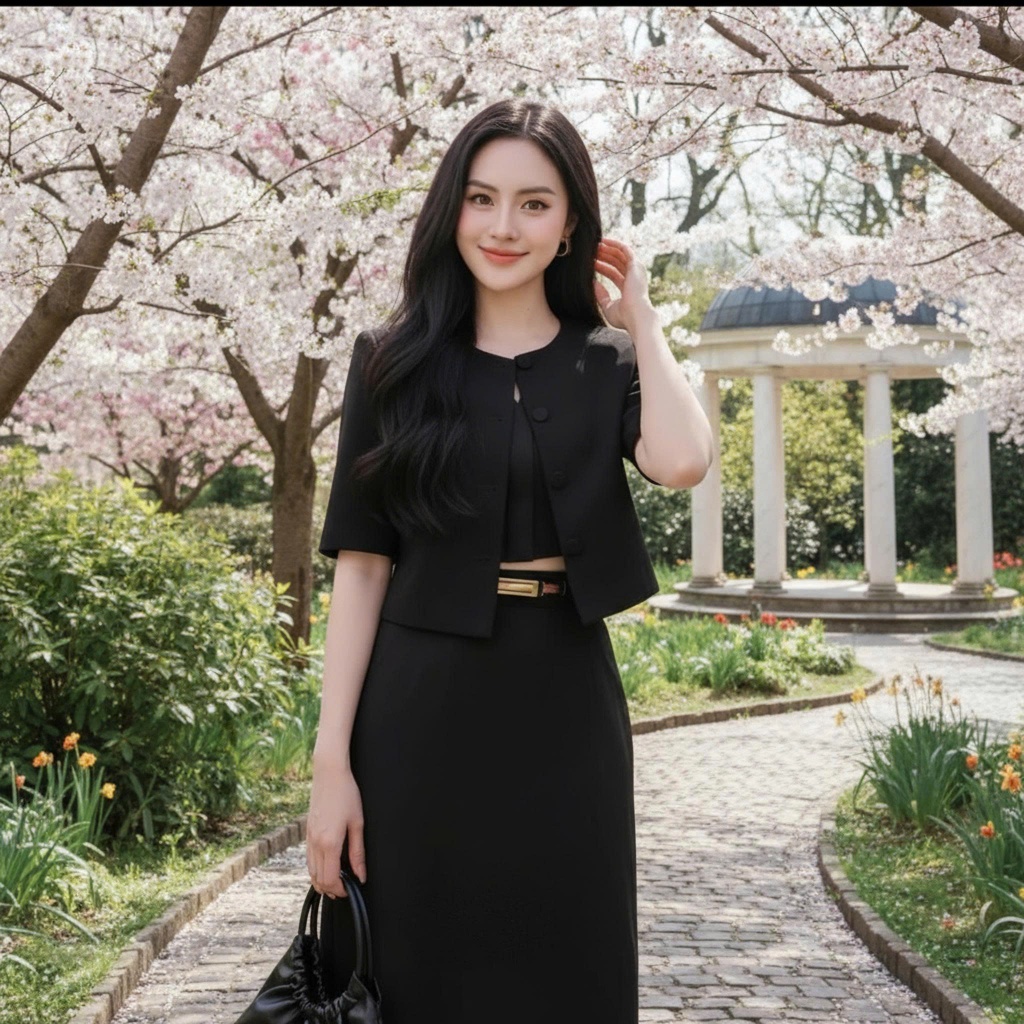 b56 sét váy cao cấp tay lỡ dáng dài