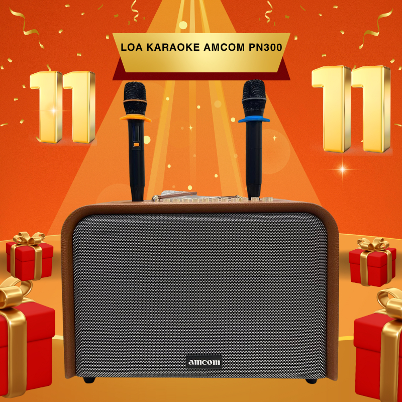 Loa Karaoke Amcom PN300 - Loa Xách Tay Amcom PN-300 Công suất lớn 350W , pin sạc 15Ah Chính Hãng Bảo