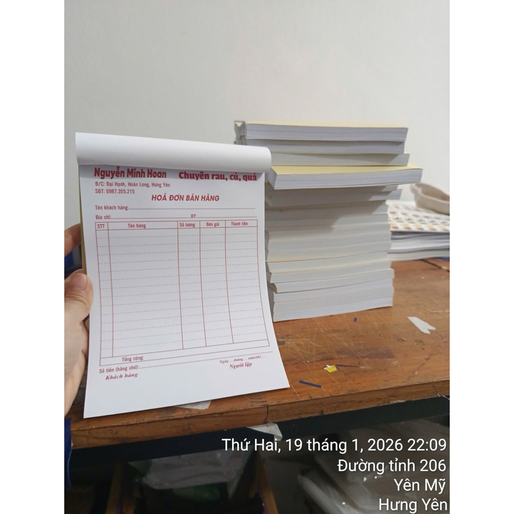 Hoá đơn bán lẻ 1liên, 2liên,3 liên