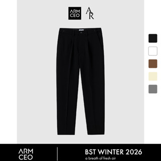 Quần âu nam đen cạp cao dáng baggy suông ARMCEO Smart Cool hack dáng cạp điều chỉnh tăng giảm thông minh 5 màu -A02