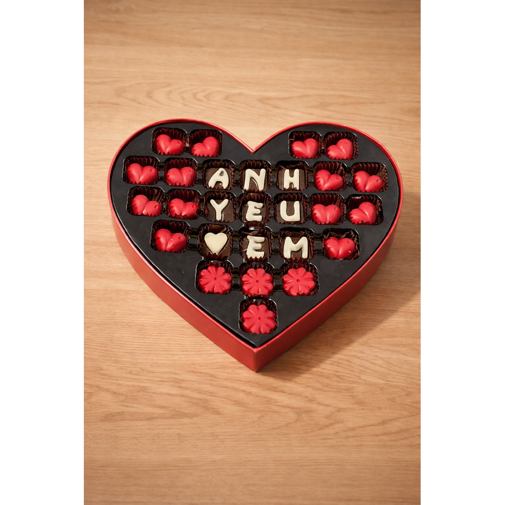 [ SHIP HOẢ TỐC] Hộp Socola Valentine trái tim AYE - tặng kèm túi thiệp xinh xắn