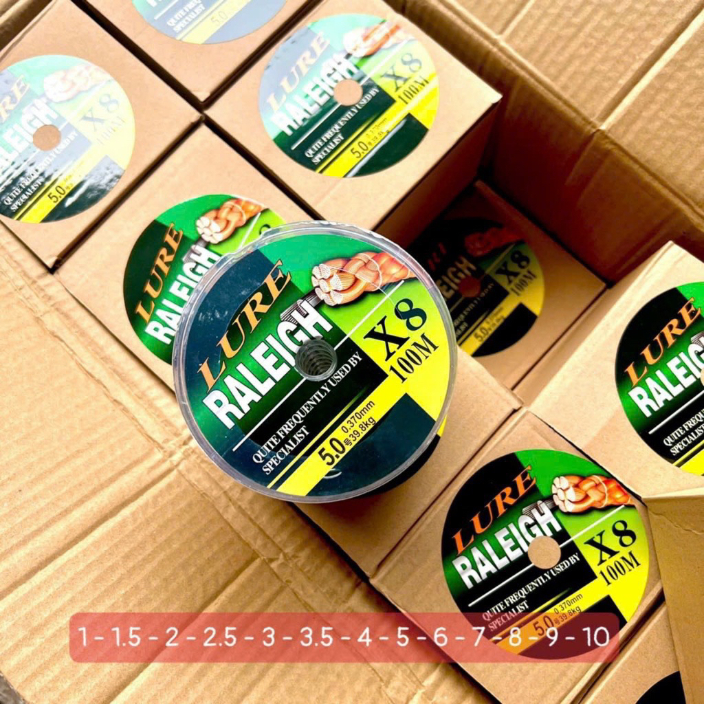 (Giá sỉ) Combo 5 cuộn dù PE X8 siêu dai, siêu bền - Dây dù PE X8 7 màu giá sỉ