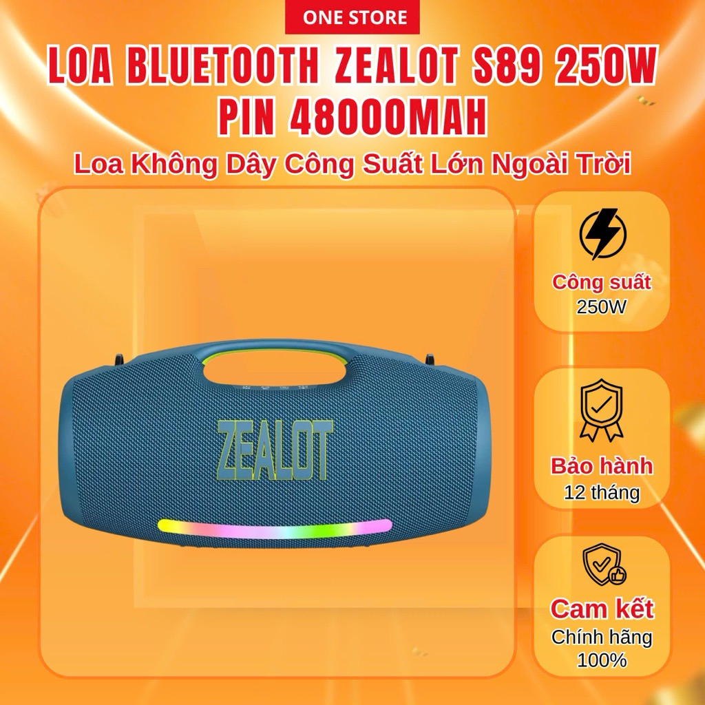 Loa Bluetooth Zealot S89 250W Pin 48000mAh | Loa Không Dây Công Suất Lớn Ngoài Trời
