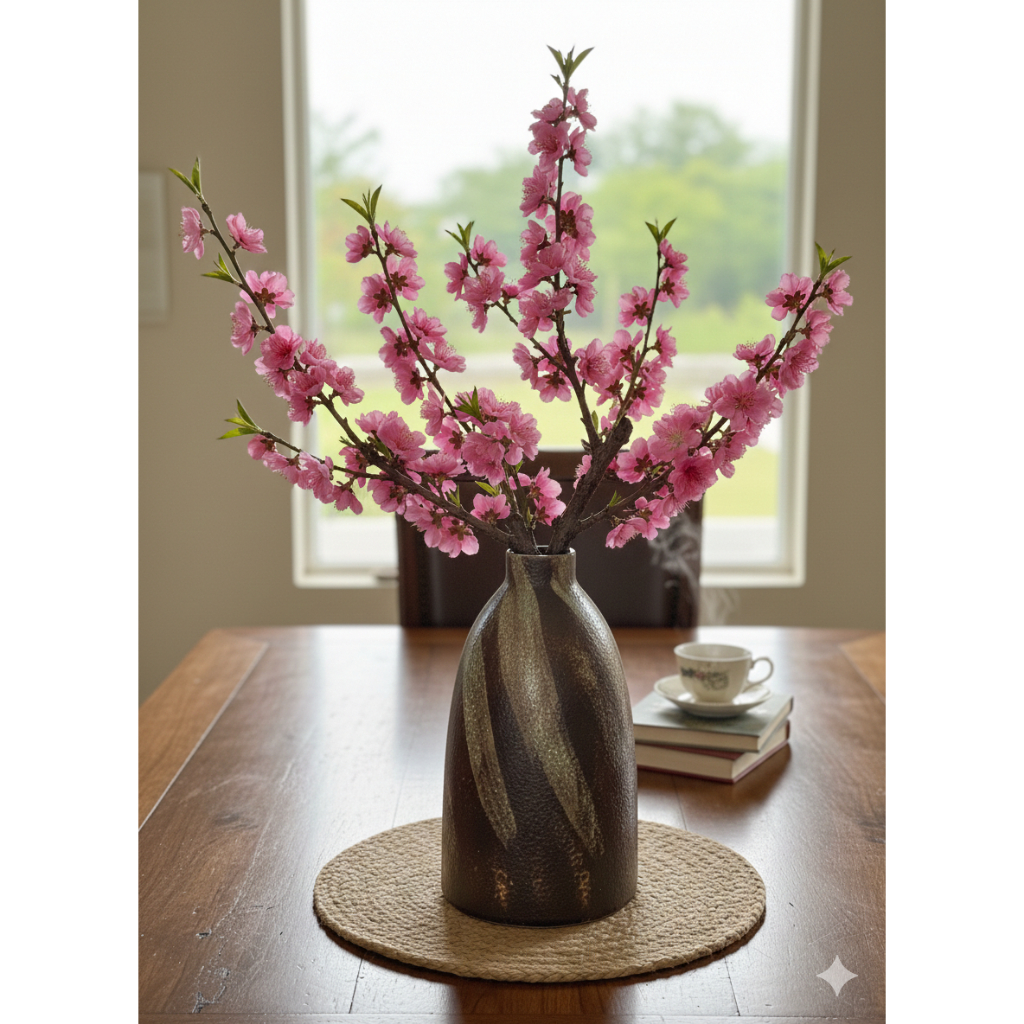 Bình Hoa Lọ Hoa Dáng Chuông Cổ Nhỏ Cắm Cành Decor Men Mộc Gốm Sứ Bát Tràng - Gốm Bích