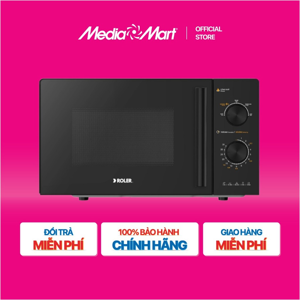 Miễn phí Ship - Lò vi sóng 20 Lít Roler RM-3133B Với 5 mức công suất Bảo hành 2 năm