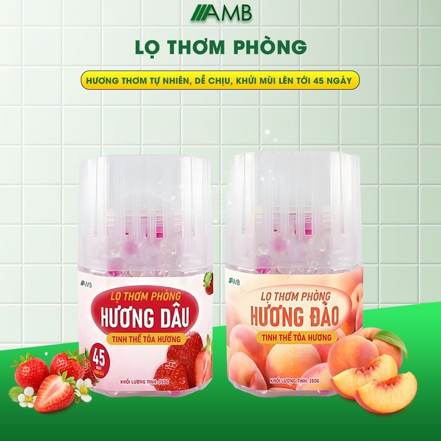 Lọ thơm phòng AMB, khử mùi tự nhiên, hương thơm hoa quả dễ chịu, hạt thơm phòng, tinh thể lưu hương đến 45 ngày - 350g