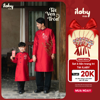 [HOT TREND] Áo dài bé trai ILABY áo dài cách tân cho bé PHÚC AN 𝒌𝒉𝒐̂𝒏𝒈 𝒒𝒖𝒂̂̀𝒏 chất liệu tafta cao cấp nam tính [3665]