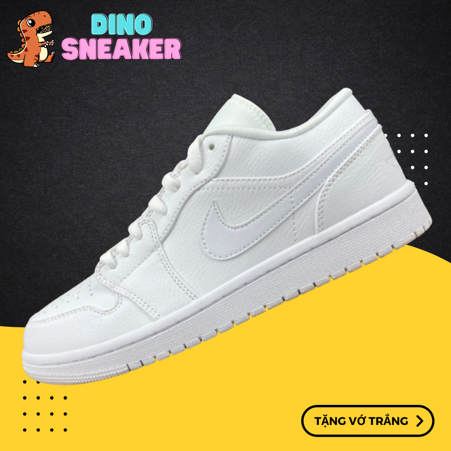 Giày 𝓙𝓓1 Low Triple White, Thấp Full Trắng - DinoSneaker99