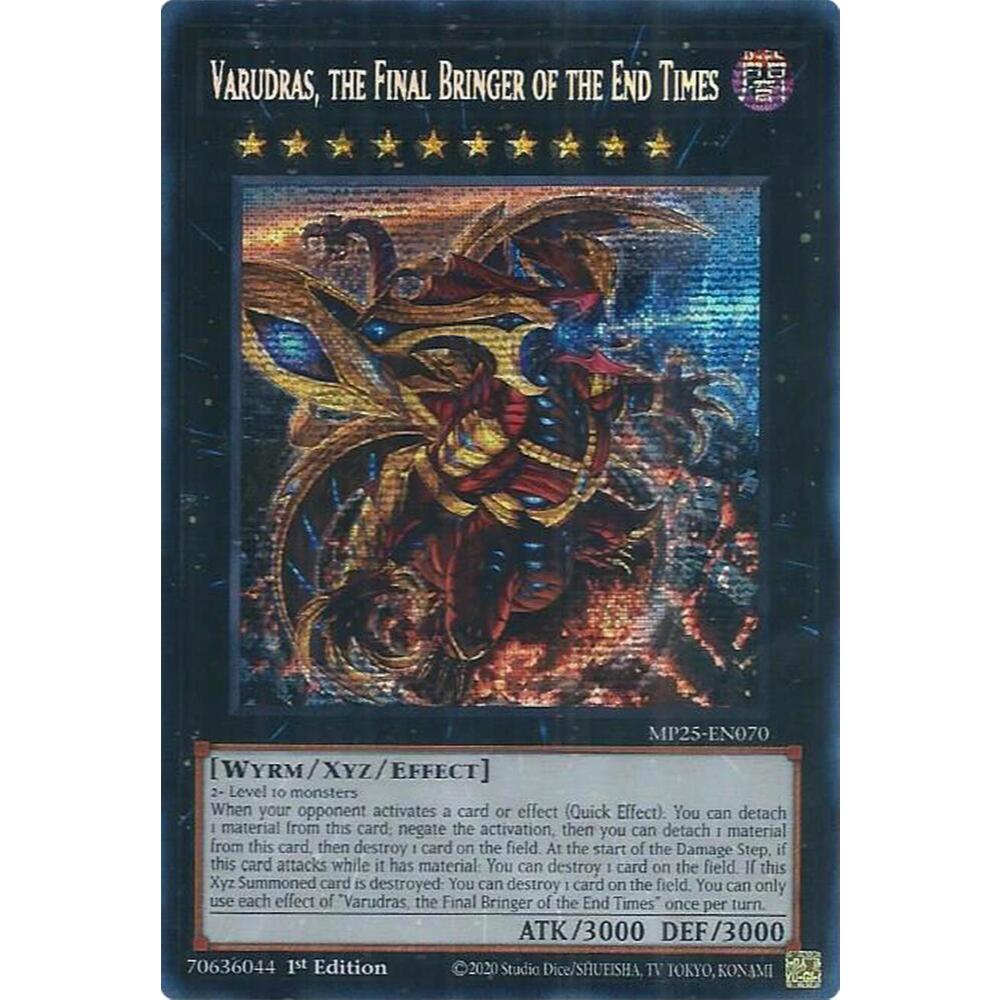 Thẻ Bài YuGiOh Mã MP25-EN070 - Varudras, the Final Bringer of the End Times - XYZ Monster - Prismati