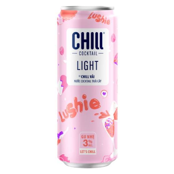 Nước Trái Cây Lên Men Chill Cocktail Lychee & Rose Vị Vải Hoa Hồng Lon 320Ml