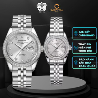 Đồng Hồ Cặp Carnival 8131G2-VT-TX & 8131L2-VT-TX Viền Đá Hàng Chính Hãng