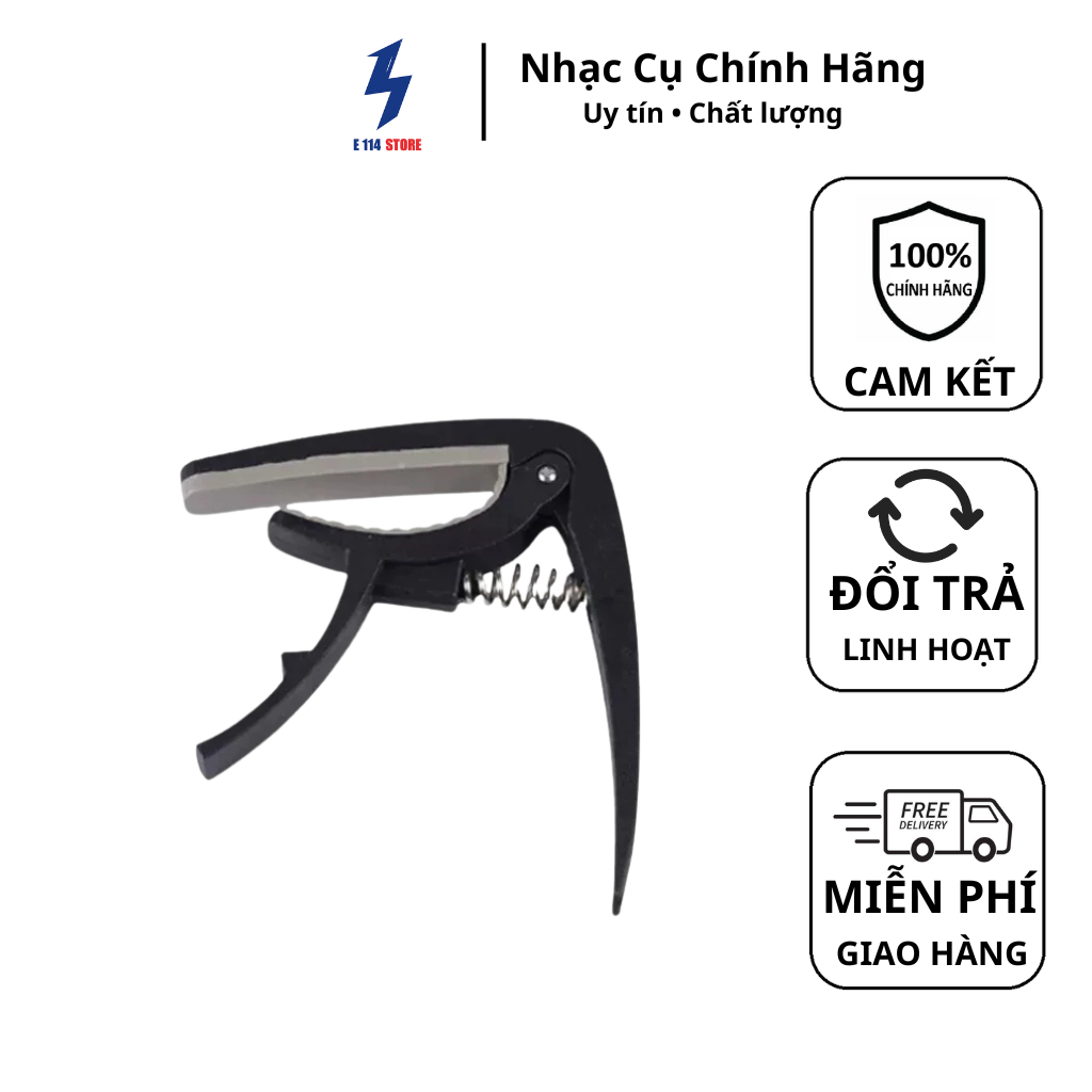 Capo guitar acoustic , classic trang bị lò xo có chốt nhổ dây đa chức năng I Hàng Chất Lượng