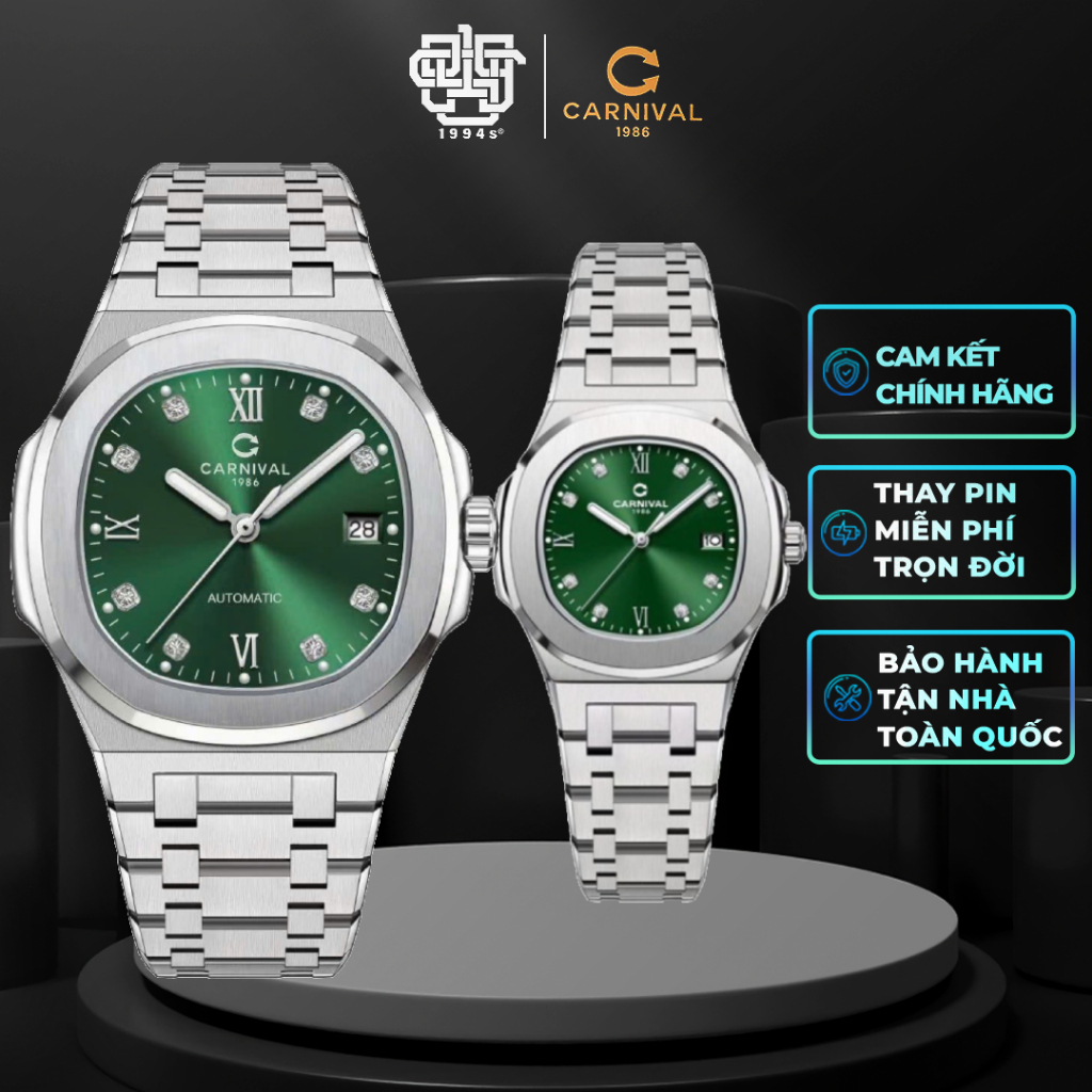 Đồng Hồ Cặp Carnival 8160G-VT-XL & 8160L-VT-XL Hàng Chính Hãng