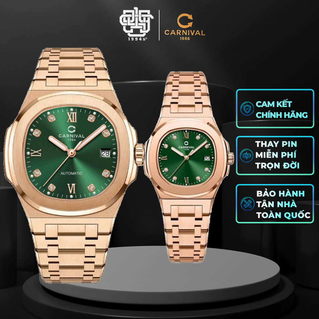 Đồng Hồ Cặp Carnival 8160G-VH-XL & 8160L-VH-XL Hàng Chính Hãng