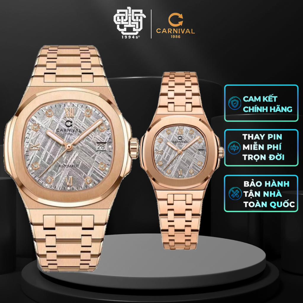 Đồng Hồ Cặp Carnival 8160G-VH-TT & 8160L-VH-TT Hàng Chính Hãng