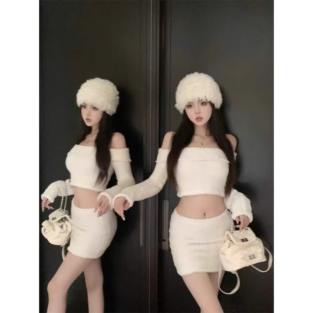 [Pass KOC][NEW Seal] SẴN ÁO ￼Klalien Áo Croptop Trễ Vai Dài Tay
