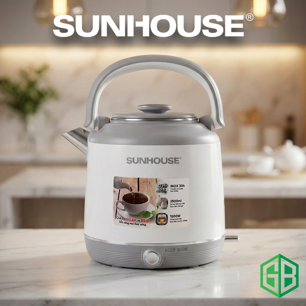 Ấm siêu tốc Inox giữ nhiệt 2.5L SUNHOUSE SHD1392