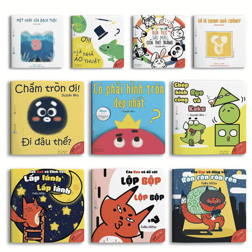 Sách Ehon Combo 10 cuốn Màu sắc, Âm thanh, Hình khối Ehon Nhật Bản cho bé 06