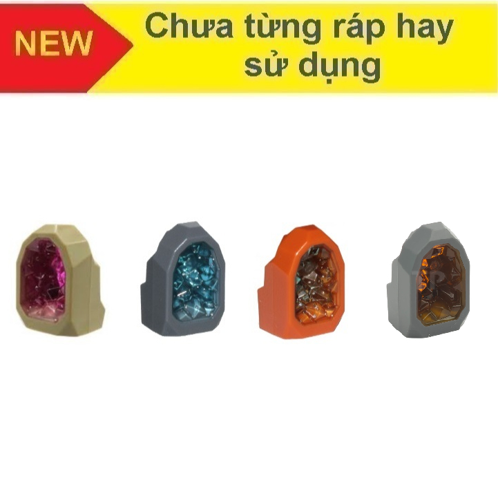 Đồ chơi xếp hình phụ kiện Rock 1 x 1 Geode with Molded Glitter Crystals