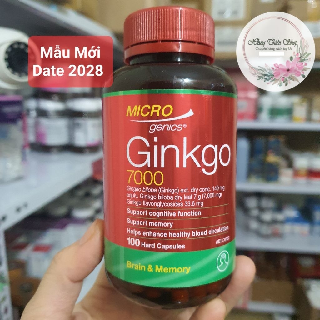 (Đủ bill) Hoạt Huyết Dưỡng Não Microgenics Ginkgo 7000 _ 100v