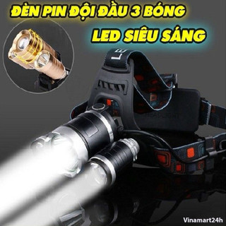 [ Siêu Sale ] Đèn pin đội đầu 3 bóng T6
