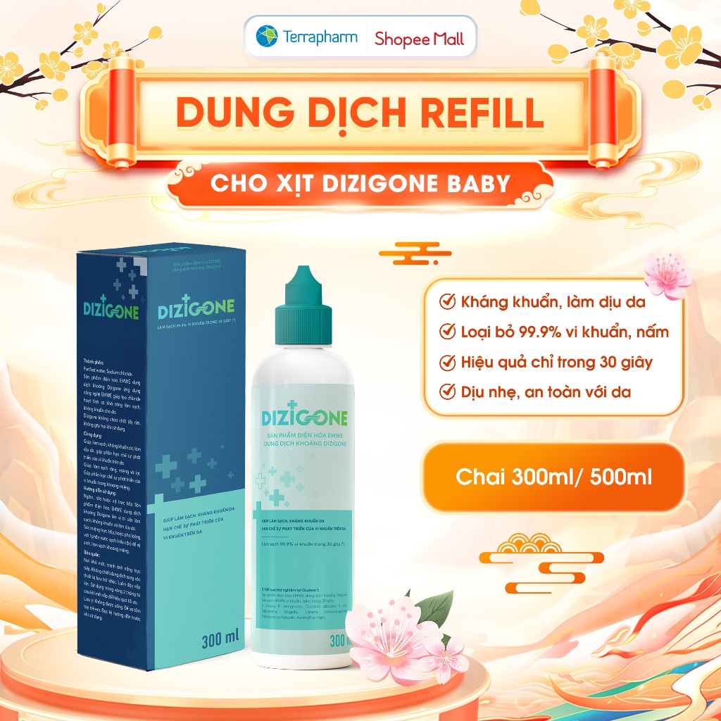 Dung dịch kháng khuẩn DIZIGONE: Dung dịch cho chai xịt kháng khuẩn DIZIGONE Baby