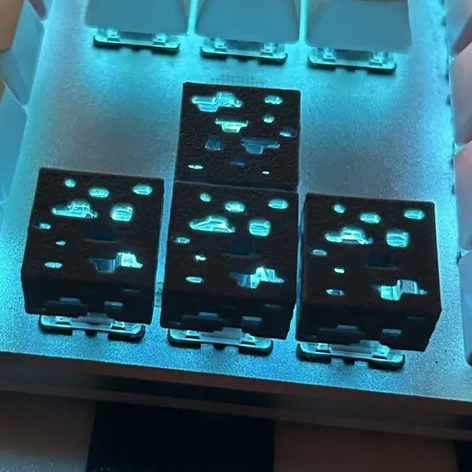Keycap Minecraft Quặng Đá Trong Suốt Cho Bàn Phím Cơ Gaming RGB