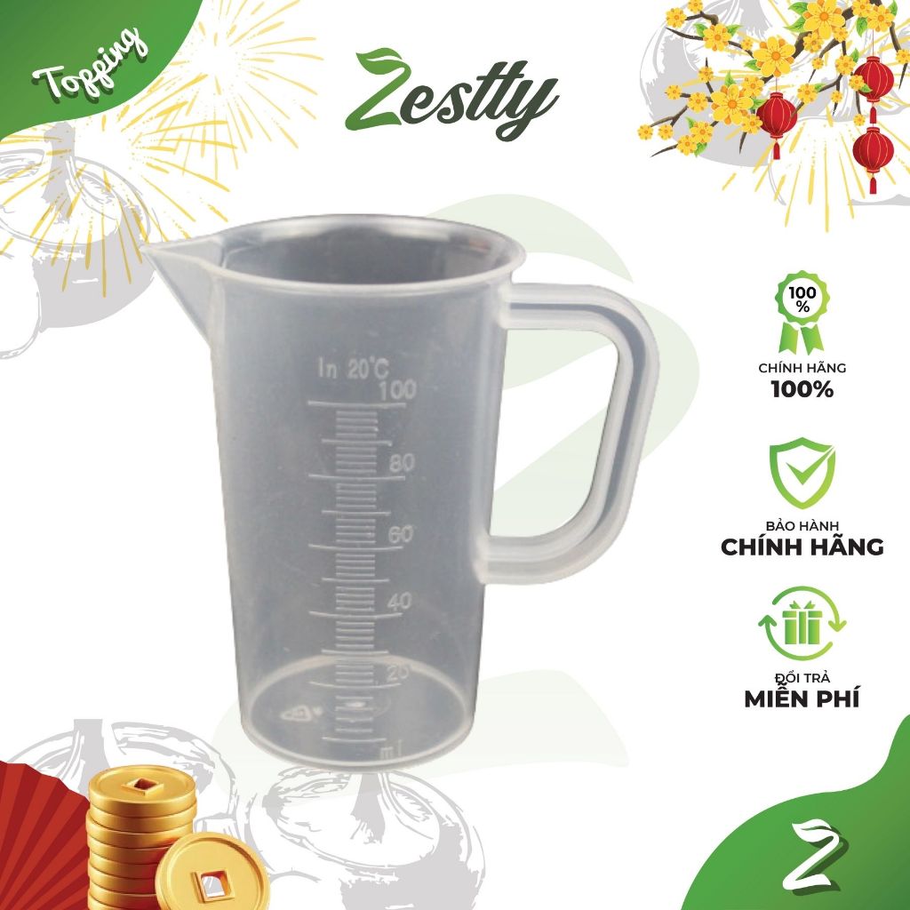 Ca Nhựa PP Dẻo Đong Định Lượng Có Vạch Chia Rõ Ràng Từ 100ml Dùng Pha Chế-ZESTTY
