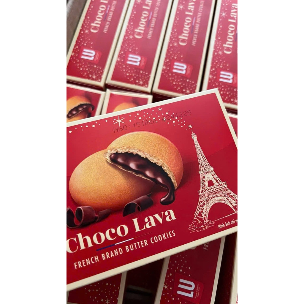 SIÊU HÓT- (HÀNG SẴN ) Combo  5 hộp bánh quy nhân socola tan chảy Lu Choco Lava 80g
