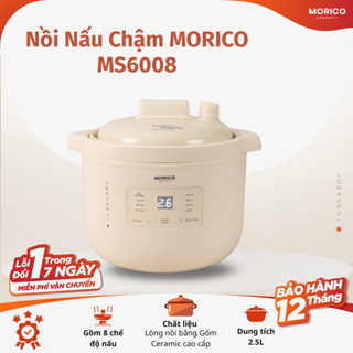 Nồi Nấu Chậm MORICO MS6008 – Giữ Ấm, Hẹn Giờ, 8 Chế Độ Tự Động, Gốm Ceramic An Toàn Sức Khỏe