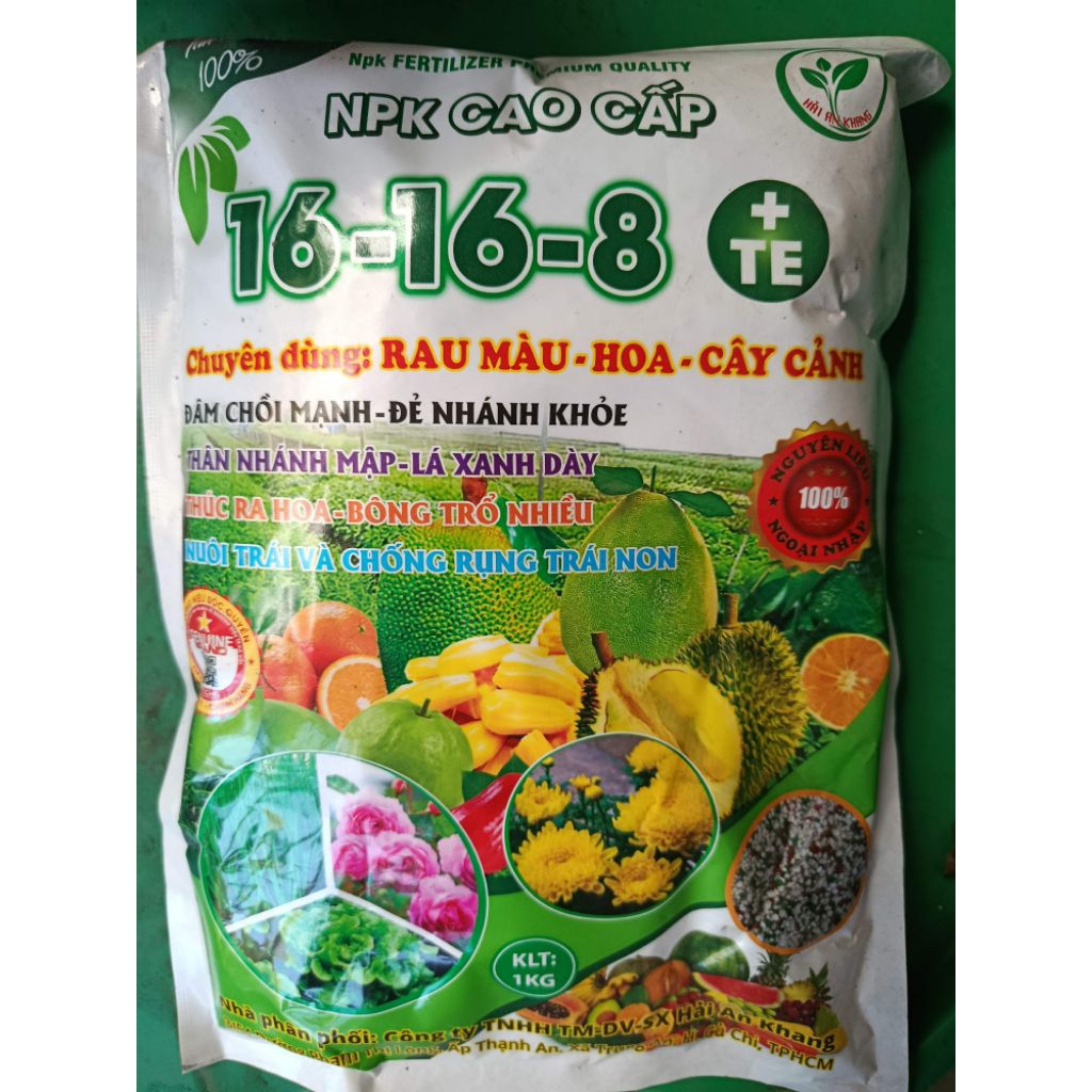 PHÂN NPK 16-16-8 bổ sung TE (gói 1kg)