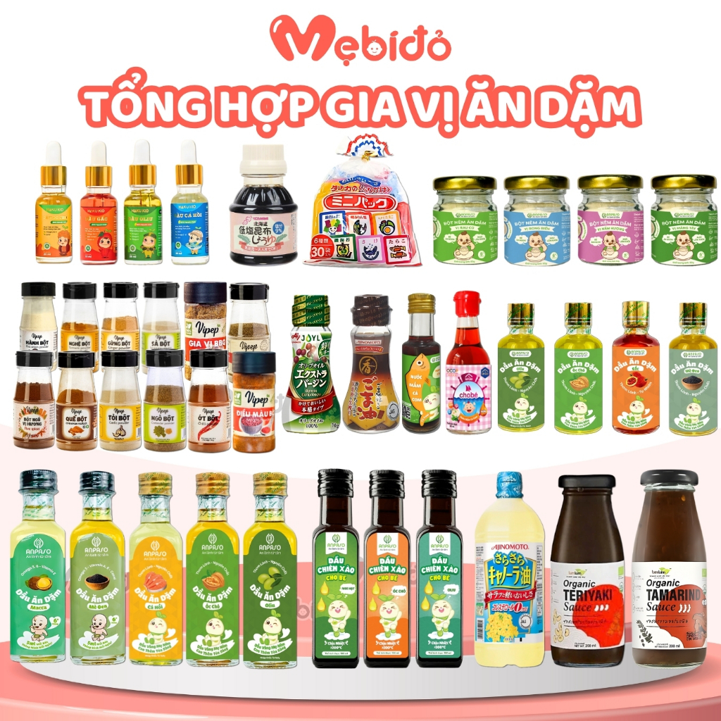 Tổng Hợp Các Loại Dầu Ăn Dặm, Dầu Óc Chó, Dầu Olive, Dầu Mè, Dầu Gấc Cho Bé 6M+ Shop Mẹ Bí Đỏ