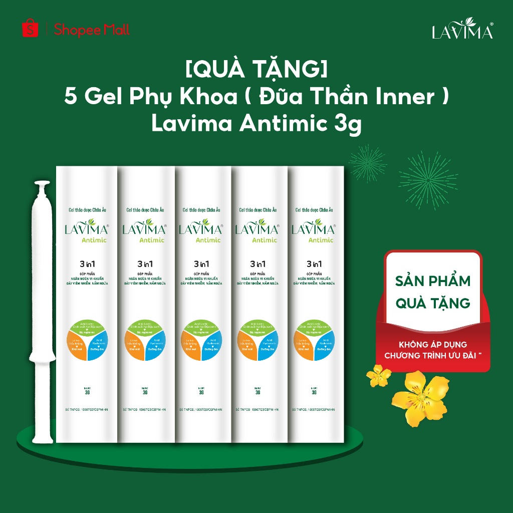 [QUÀ TẶNG KHONG BAN] Gel Phụ Khoa Nữ (Đũa Thần Inner) Lavima Antimic - Thảo Dược Giảm Viêm Nấm Ngứa 