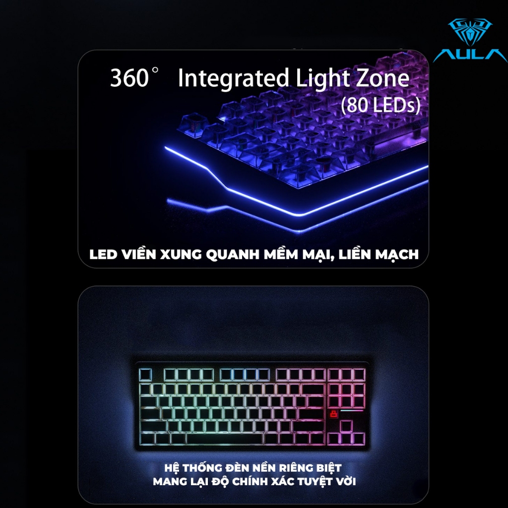 Bàn Phím Cơ 3 Mode AULA F87 PRO V2 Pin 10.000mAh Không Dây Mạch Xuôi Hotswap Kết Nối Bluetooth USB 2.4G | BigBuy360 - bigbuy360.vn