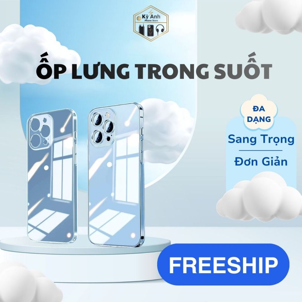 Ốp Lưng Cho iphone 11 Pro Max - 17 Pro Max Ốp Lưng Trơn Vỏ Không Gian Trong Suốt