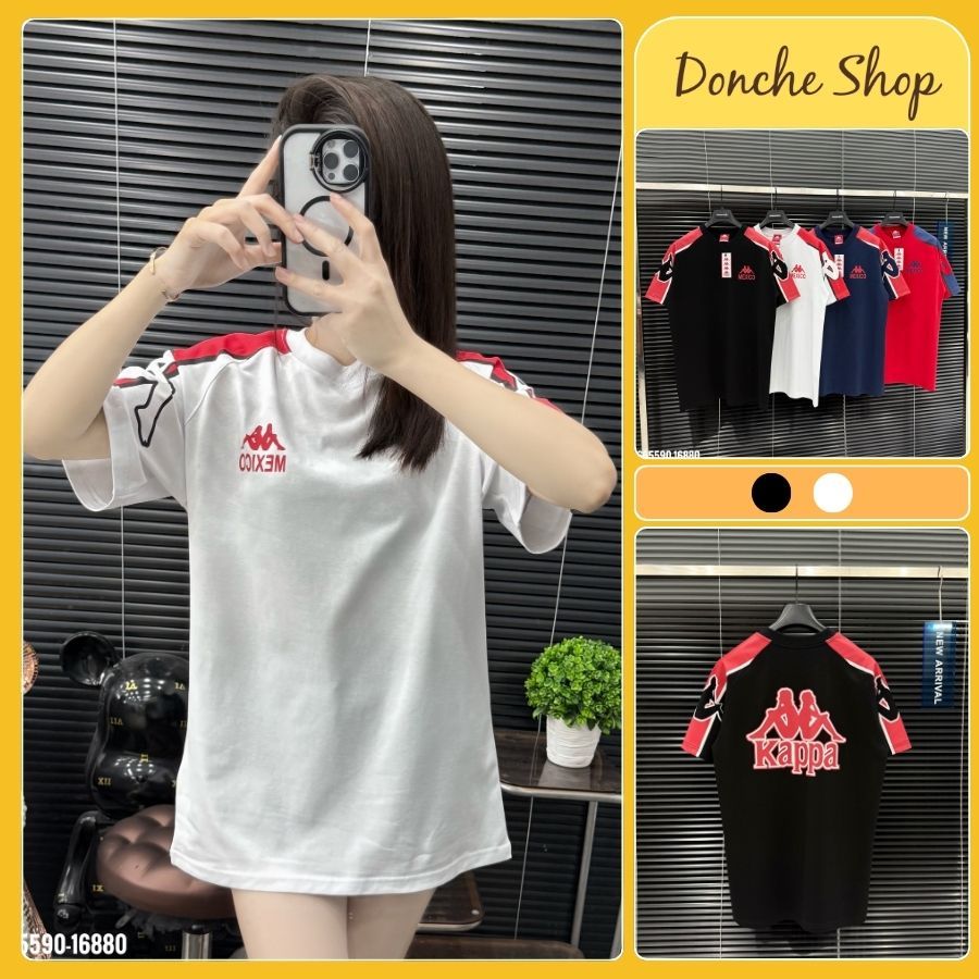 Áo Thun Kappa In Logo Chữ Check Tay New Siêu Đẹp - Áo Phông Nam Nữ Kx Chất Cotton In Hình 665590