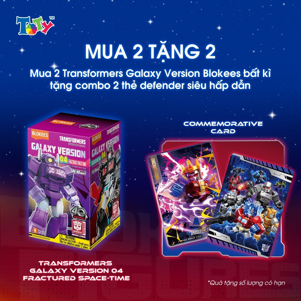 (MUA 2 TẶNG 2 CARD) Mô Hình Hộp Mù Transformers - GV04 -  Fractured Space-Time - Chính Hãng Blokees 