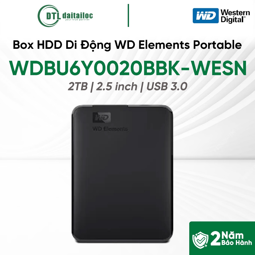 Ổ Cứng Di Động HDD WD Elements Portable 1TB / 2TB 2.5 inch USB 3.0 | Chính Hãng | Bảo Hành 24 Tháng