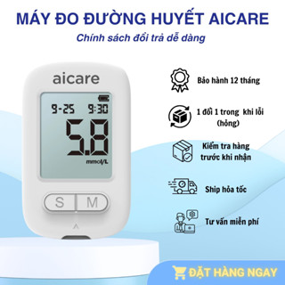 Combo Máy Đo Đường Huyết AICARE W33 Chính Hãng, Tặng Que Thử & Kim Lấy Máu, Đo Nhanh 5 Giây, Dễ Sử Dụng Tại Nhà.