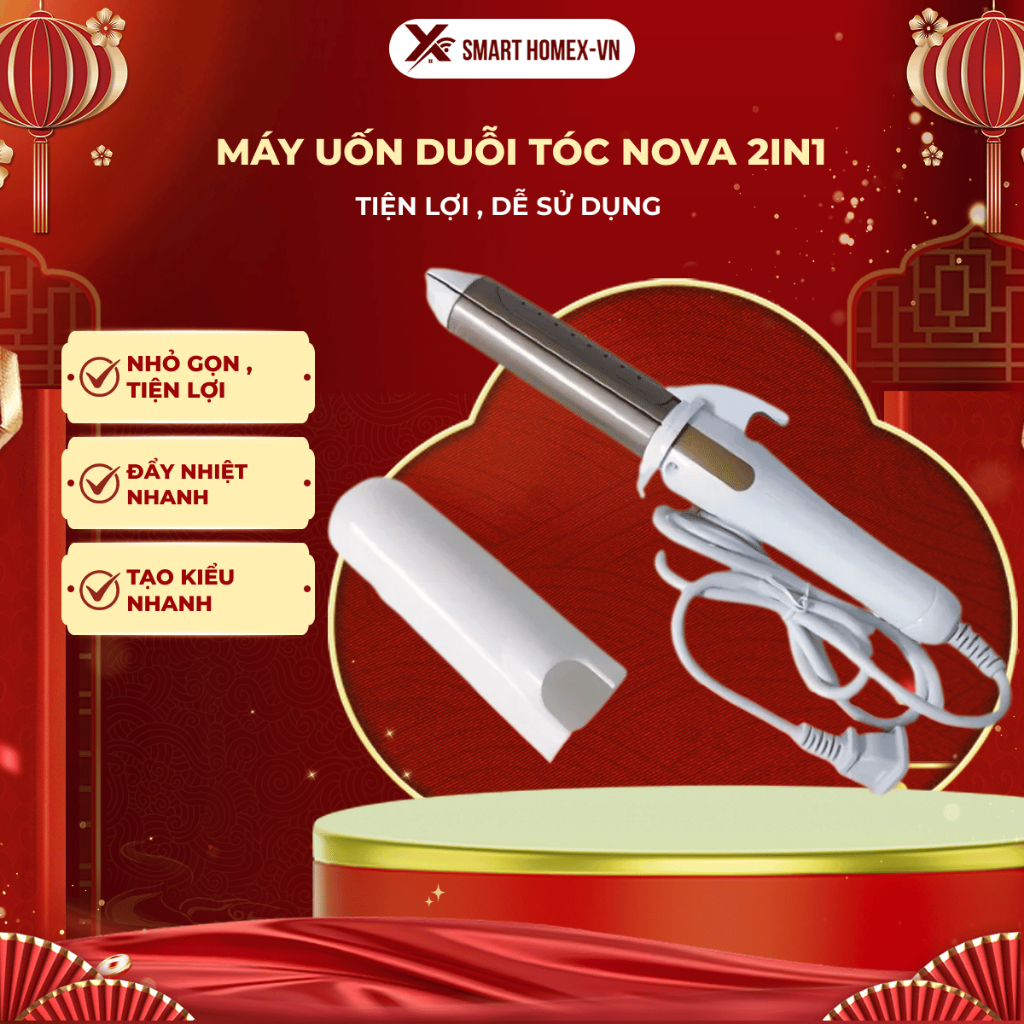 Máy uốn duỗi tóc đa năng Nova 2in1 tiện lợi mang đi du lịch, uốn tóc tạo kiểu NOVA 2 nhanh chóng uốn và ép thẳng tóc