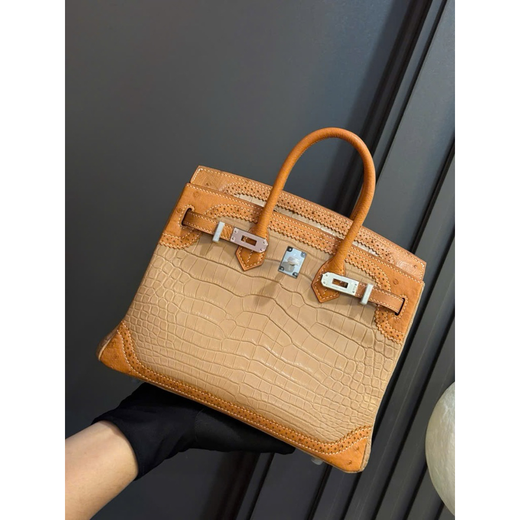 TÚI HM BIRKIN PHA MÀU DA C Á SẤ.U SIZE 25CM