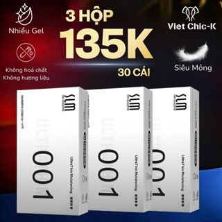 Bao cao su siêu mỏng  001 SLM nhiều gel bôi trơn,chân thật,an toàn size 52mm 10 BCS/hộp