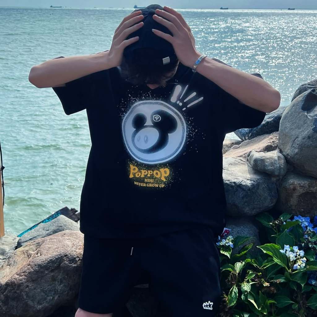 LOCAL BRAND - POPPOP Áo Thun Poppop Mascot PP Snow Tee Form Oversize T-Shirt Vải Cotton