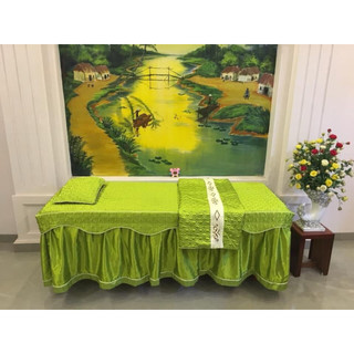 THANH LÝ (Mới) Bộ Ga Giường Spa Trần Bông, Drap Gường Nối Mi, Phun Xăm